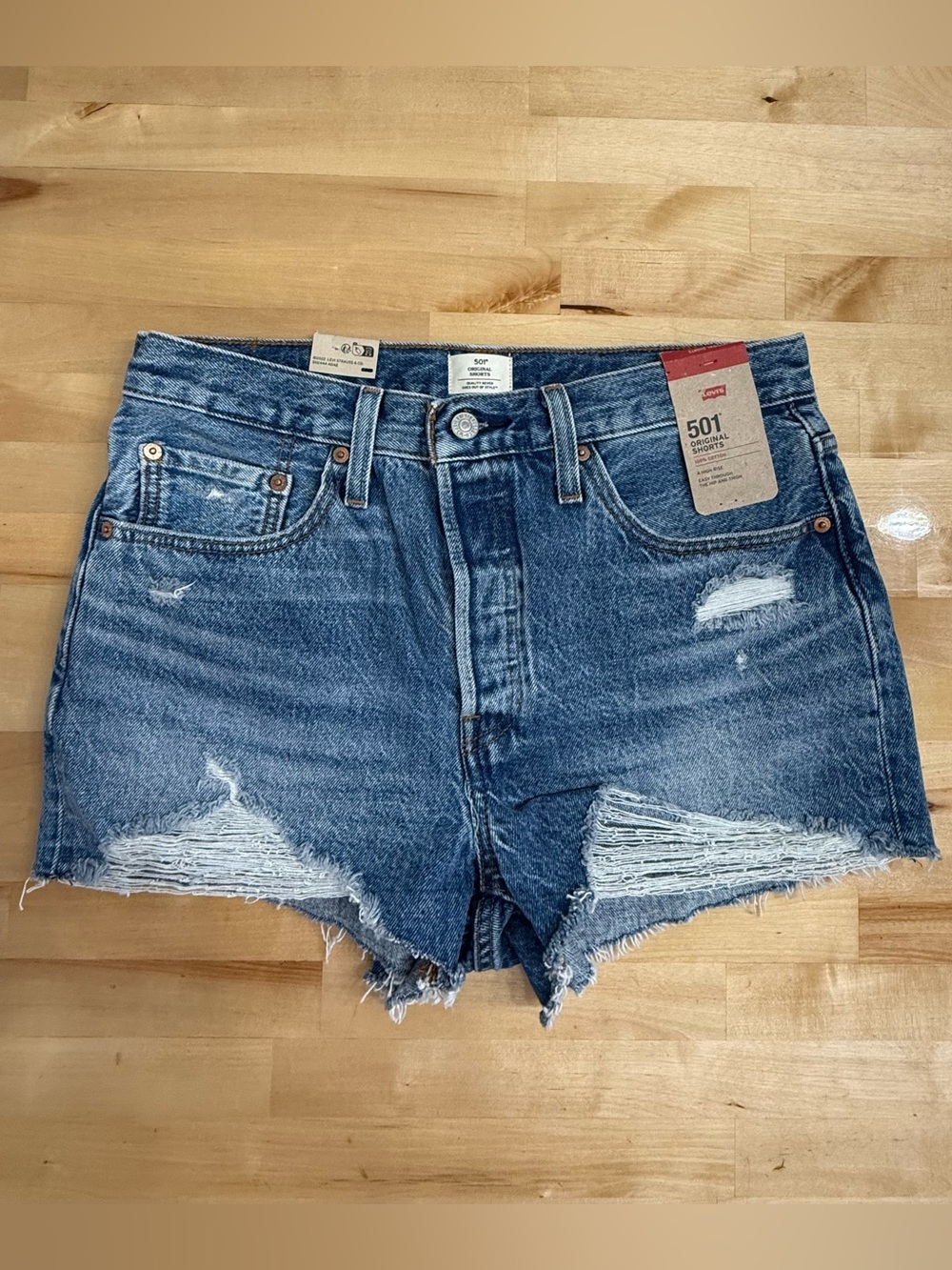 Levi's 501 Distressed Denim Cutoff Shorts - Dark Blue NWT